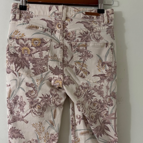 Pilcro and the Letterpress Cream-Pink Floral High Rise Bootcut Flare size 25 - Picture 5 of 11